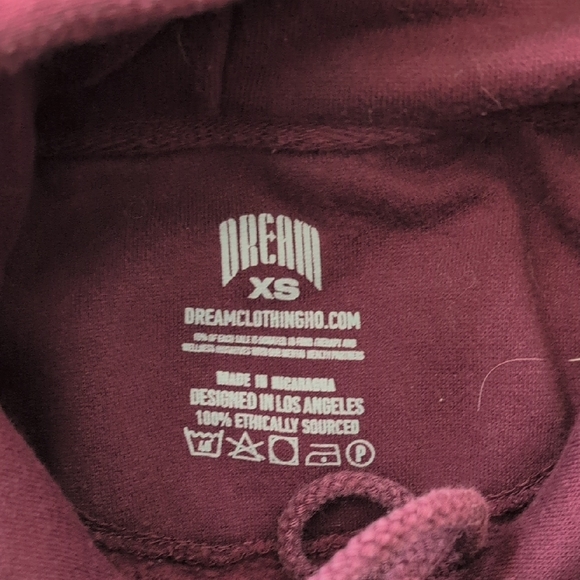 Burgundy Hoodie with Floral Graphic - Picture 2 of 4